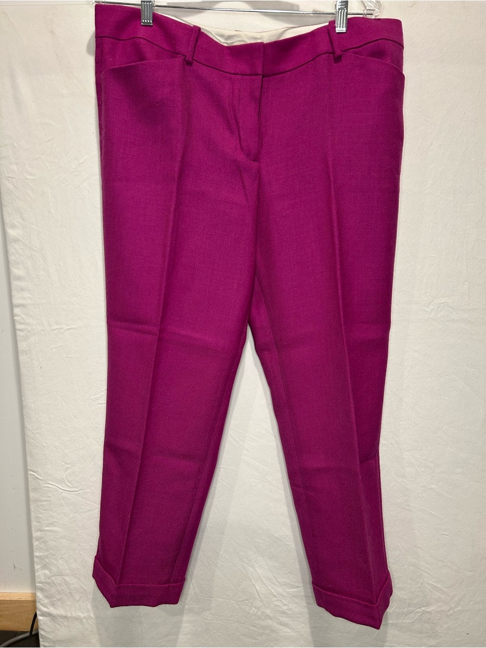 LOFT Fuchsia Cropped Trousers